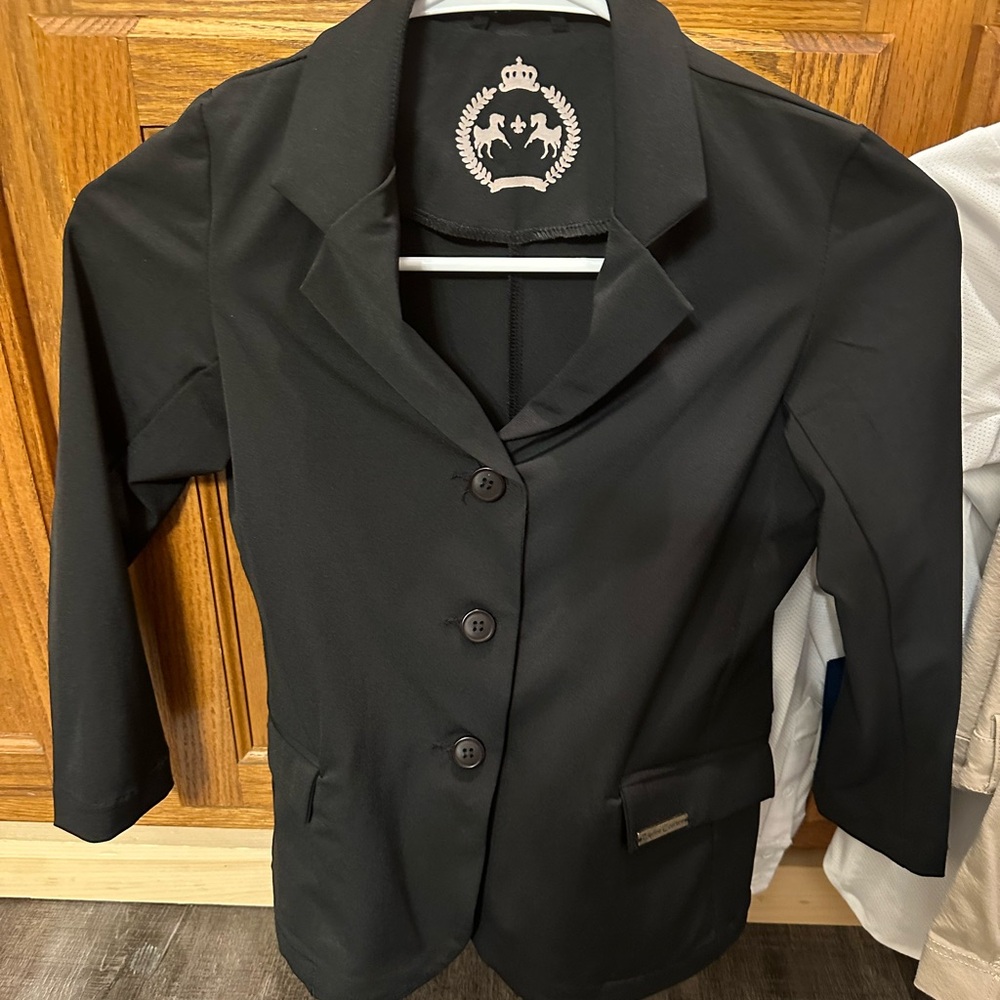 Kids Black Blazer with Crest Emblem